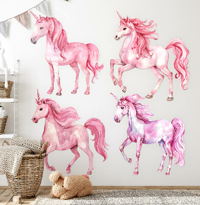 Wall sticker 60x87 Pastel horses and unicorns in watercolor
