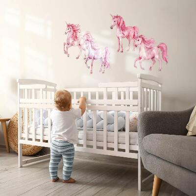 Wall sticker 60x87 Pastel horses and unicorns in watercolor
