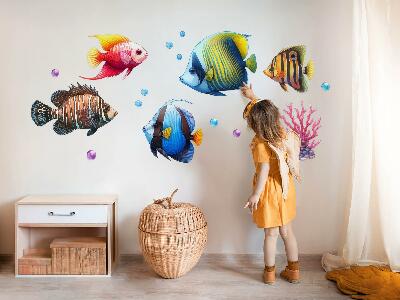 Wall sticker 60x91 The underwater world of colorful watercolor fish