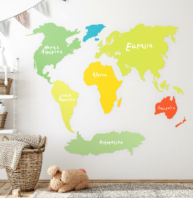 Wall sticker 60x87 Pastel continents map graphic illustration
