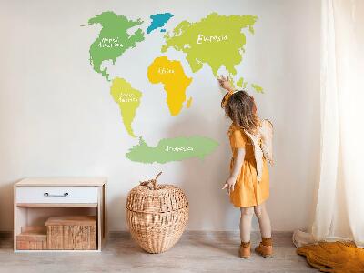 Wall sticker 60x87 Pastel continents map graphic illustration