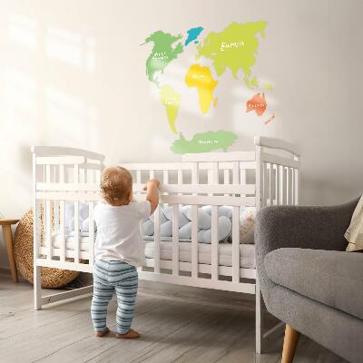 Wall sticker 60x87 Pastel continents map graphic illustration