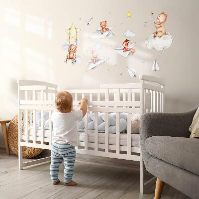 Wall sticker 60x85 Watercolor cute animals in pastels