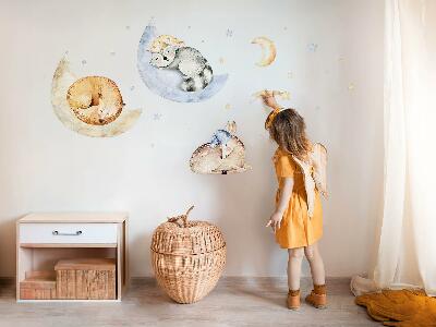 Wall sticker 60x86 Pastel forest animals in watercolor space