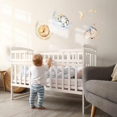 Wall sticker 60x86 Pastel forest animals in watercolor space