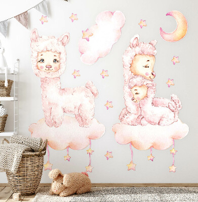Wall sticker 60x108 Pastel sheep on clouds and stars