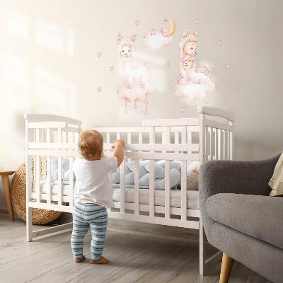 Wall sticker 60x108 Pastel sheep on clouds and stars