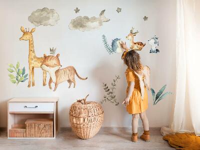 Wall sticker 60x101 Animals and plants in a delicate pastel watercolor style