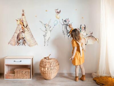 Wall sticker 60x97 Pastel forest animals in a watercolor style