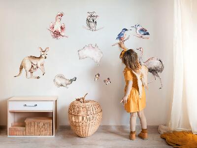 Wall sticker 60x76 Australian fauna in delicate pastels