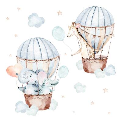 Wall sticker 60x88 Pastel watercolor balloons with pendants