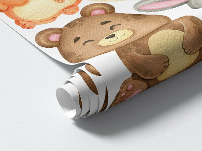 Wall sticker 60x64 Forest animals and plants in a watercolor style