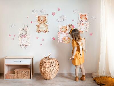 Wall sticker 60x81 Adorable animals in pastel watercolor style