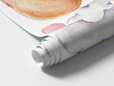 Wall sticker 60x81 Adorable animals in pastel watercolor style
