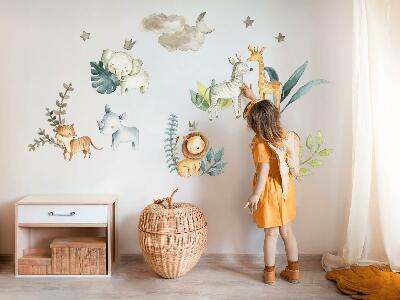 Wall sticker 60x95 Adorable animals in pastel boho style