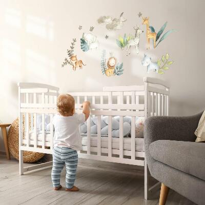 Wall sticker 60x95 Adorable animals in pastel boho style