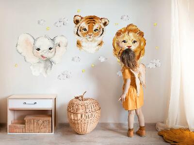 Wall sticker 60x95 Animals in the clouds in watercolor style