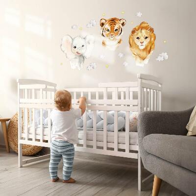 Wall sticker 60x95 Animals in the clouds in watercolor style