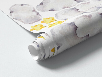 Wall sticker 60x95 Animals in the clouds in watercolor style