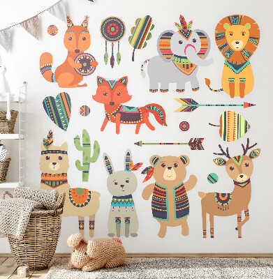 Wall sticker 60x72 Boho animals pastel illustrations
