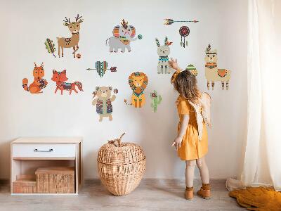Wall sticker 60x72 Boho animals pastel illustrations