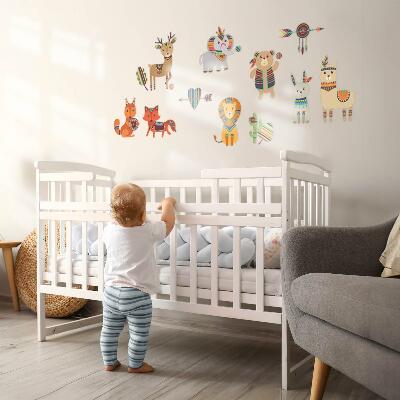 Wall sticker 60x72 Boho animals pastel illustrations