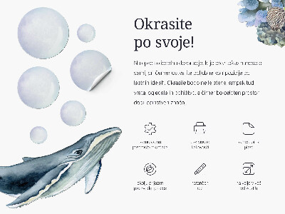 Wall sticker 60x62 A fairy-tale sea world with cartoon animals