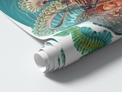 Wall sticker 60x70 A fairy-tale sea world of octopuses and ships