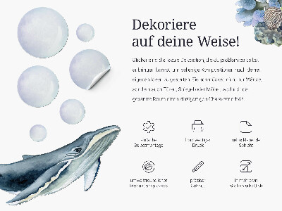 Wall sticker 60x58 The fairy-tale world of cartoon sea creatures