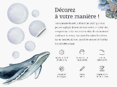 Wall sticker 60x58 The fairy-tale world of cartoon sea creatures