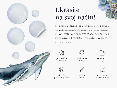 Wall sticker 60x62 An underwater fairy tale with jellyfish in pastel colors