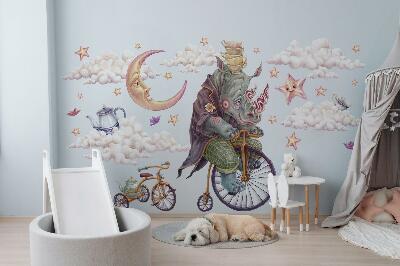 Wall sticker 60x77 The pastel world of animals in a cartoon form