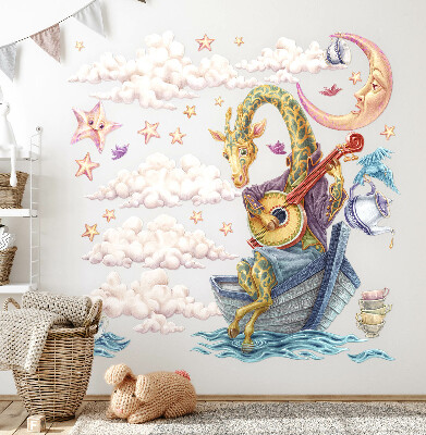 Wall sticker 60x85 Pastel animals in a cartoon style