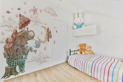 Wall sticker 60x83 A magical land of animals in pastel drawing