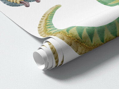 Wall sticker 60x91 Colorful dinosaurs in a cartoon pastel style