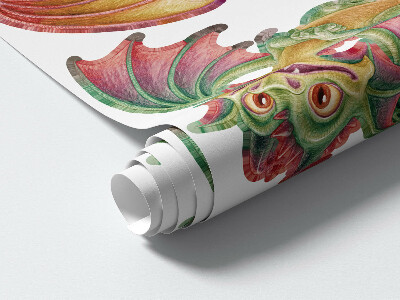 Wall sticker 60x51 Colorful dragons in a fairy-tale cartoon style