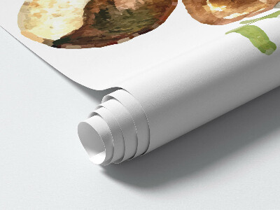 Wall sticker 80x124 Forest composition of plants and animals in watercolor