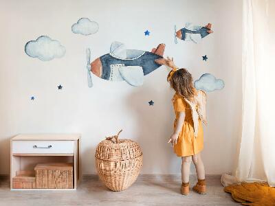 Wall sticker 80x137 Pastel planes on a watercolor background