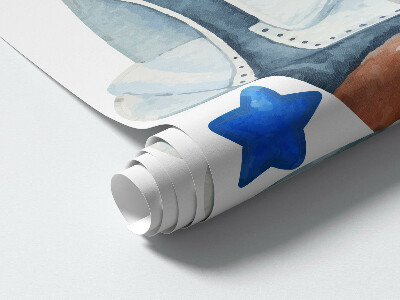 Wall sticker 80x137 Pastel planes on a watercolor background