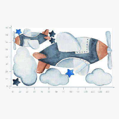 Wall sticker 80x137 Pastel planes on a watercolor background