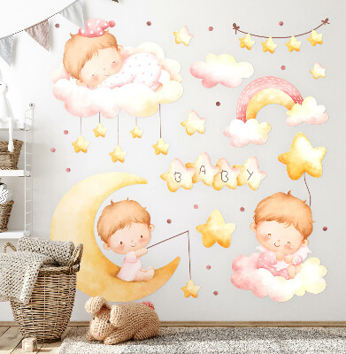 Wall sticker 80x106 Sweet babies on the clouds