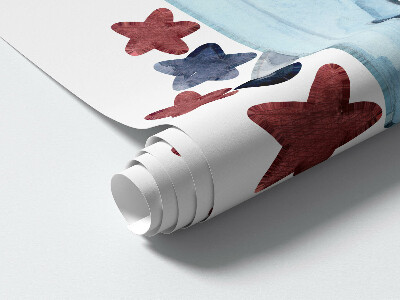 Wall sticker 80x99 Two planes in pastel watercolor clouds