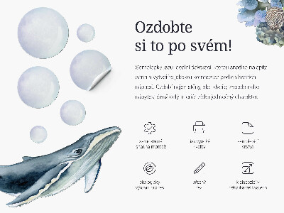 Wall sticker 80x79 Mermaid in pastel underwater style