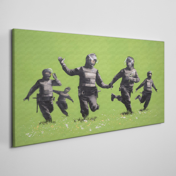 Riot Police at Banksy Field Canvas print