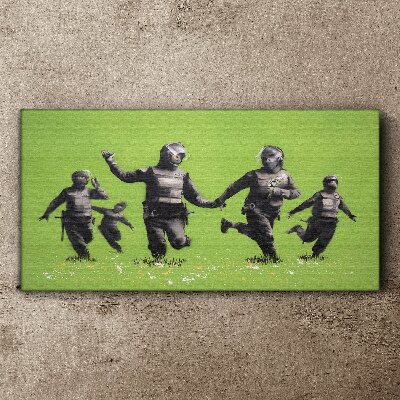 Riot Police at Banksy Field Canvas print