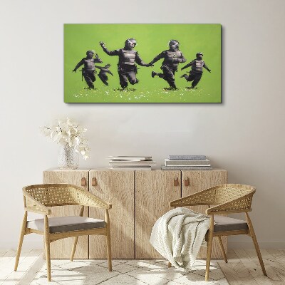 Riot Police at Banksy Field Canvas print