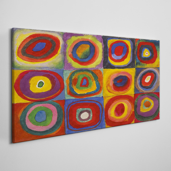 Color Studio: Squares with Concentric Circles Kandinsky Canvas print