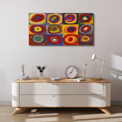 Color Studio: Squares with Concentric Circles Kandinsky Canvas print