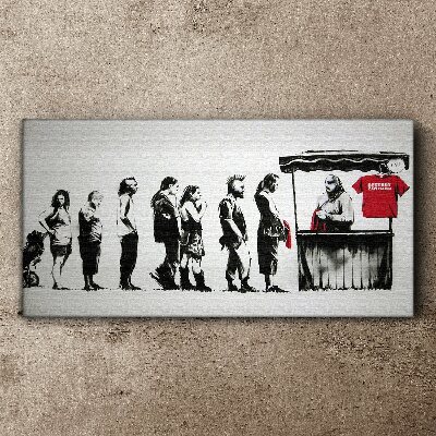Banksy festival of black and white Canvas print