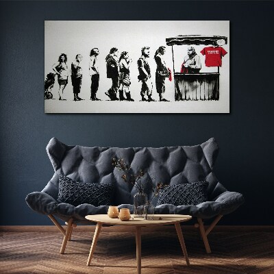 Banksy festival of black and white Canvas print
